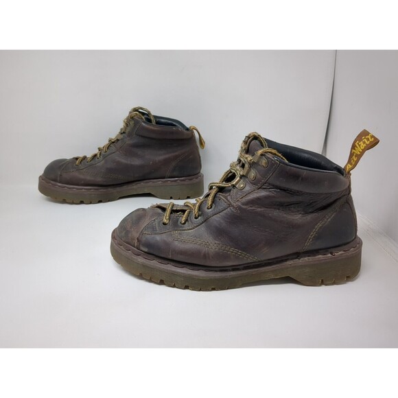 Vintage Dr Martens Ankle Boots UK 9 US Women 11 Men 10 Brown Chunky ENGLAND 8287 - Picture 4 of 10